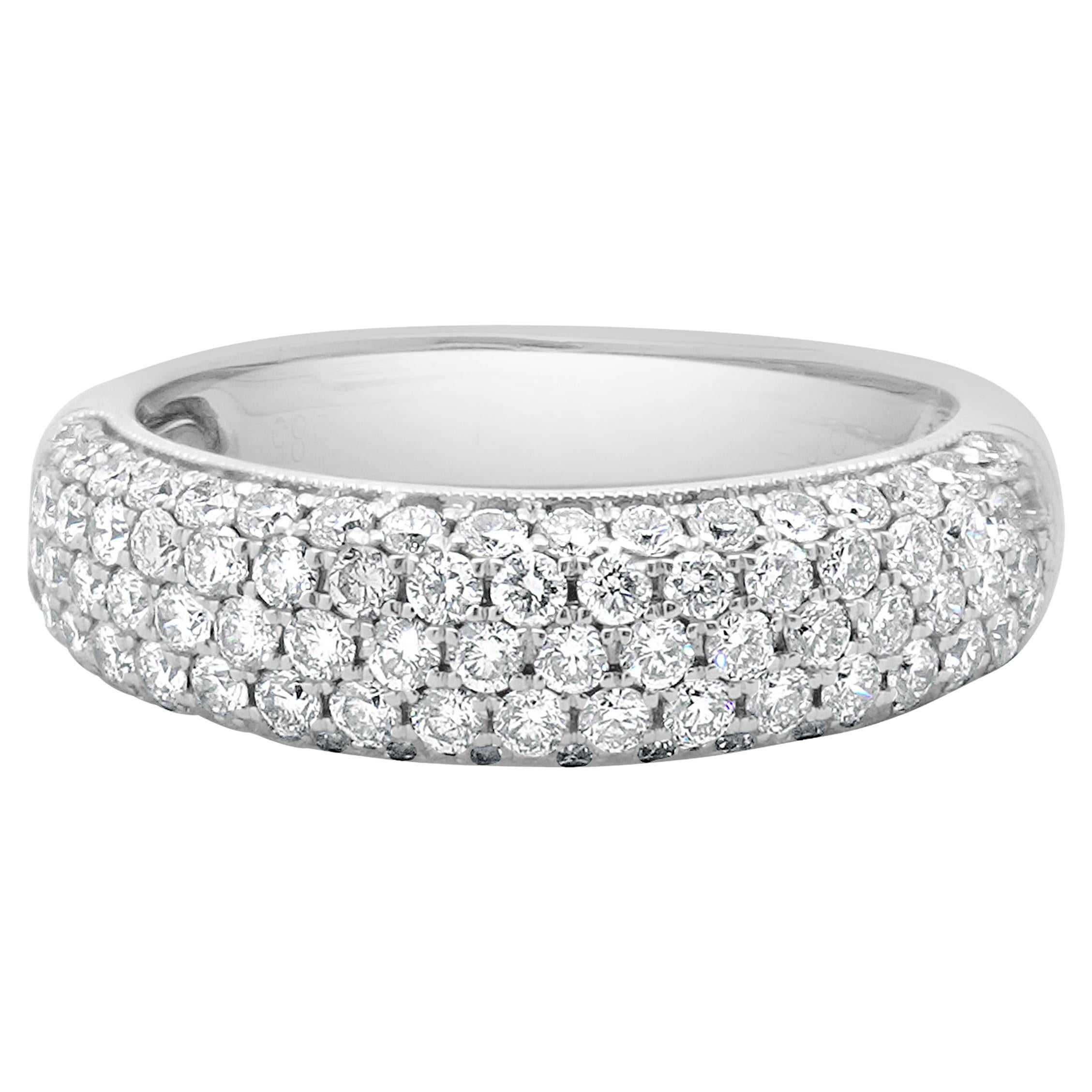 Fascia con cinque file di diamanti in oro bianco 14 carati