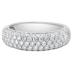 Fascia con cinque file di diamanti in oro bianco 14 carati