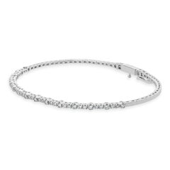 14 Karat White Gold Flex Diamond Bangle Bracelet