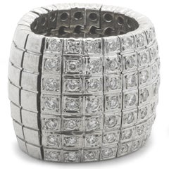 14 Karat White Gold Flexible Diamond Cigar Band