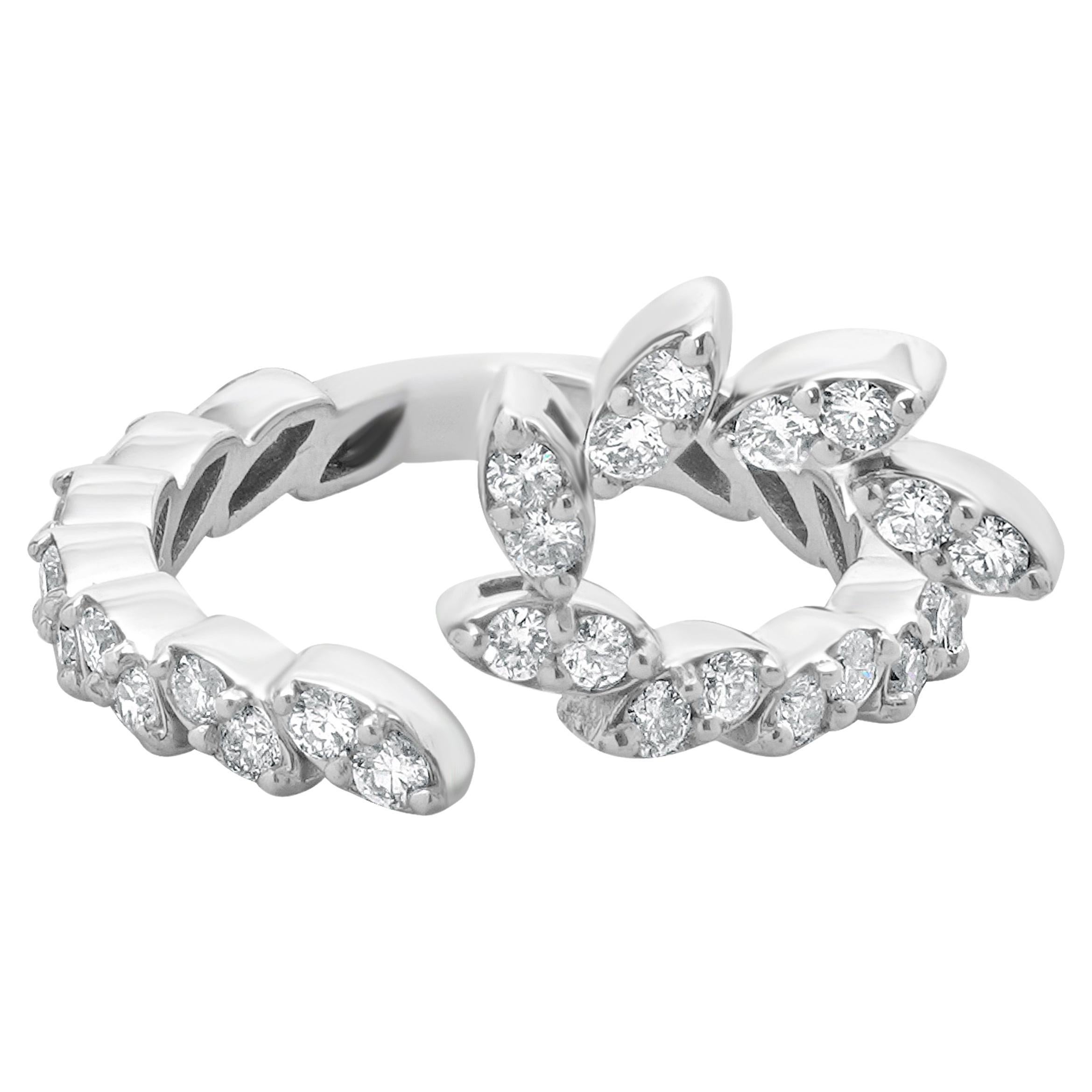 14 Karat White Gold Flexible Diamond Serpenti Ring