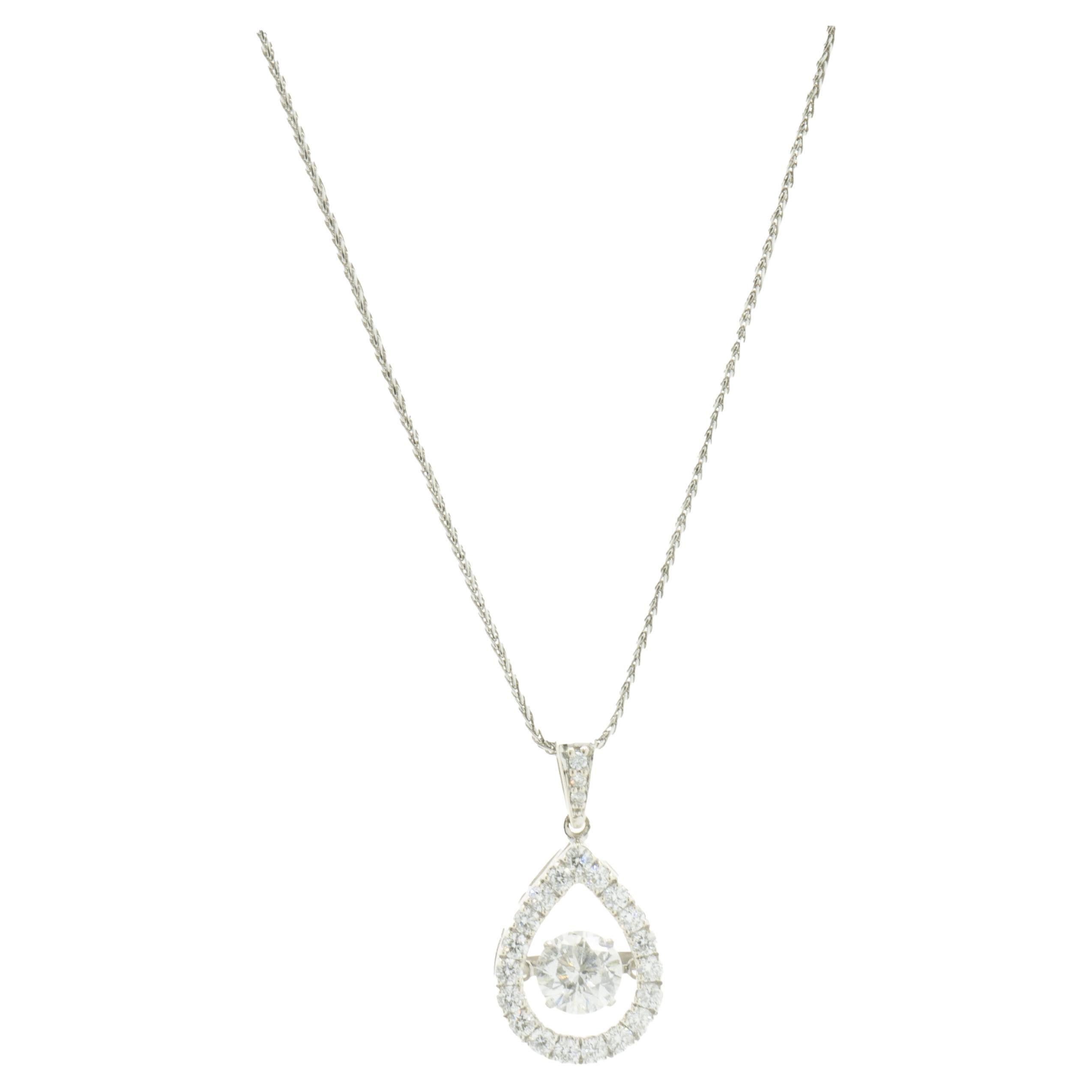 14 Karat White Gold Floating Diamond Necklace