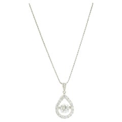 14 Karat White Gold Floating Diamond Necklace