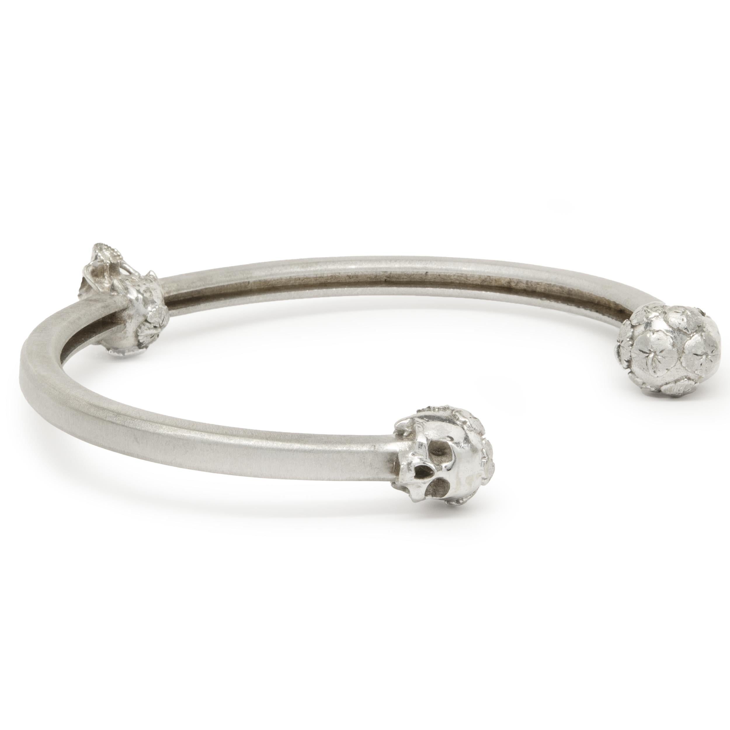 Designer: custom 
Material: 14K white gold
Dimensions: bracelet will fit up to an 8-inches wrist 
Weight: 33.84 grams