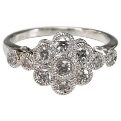 14 Karat White Gold "Flower" Diamond Ring