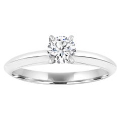 14 Karat White Gold Four Prong Solitaire Diamond Ring 'Center-0.37 Carat'