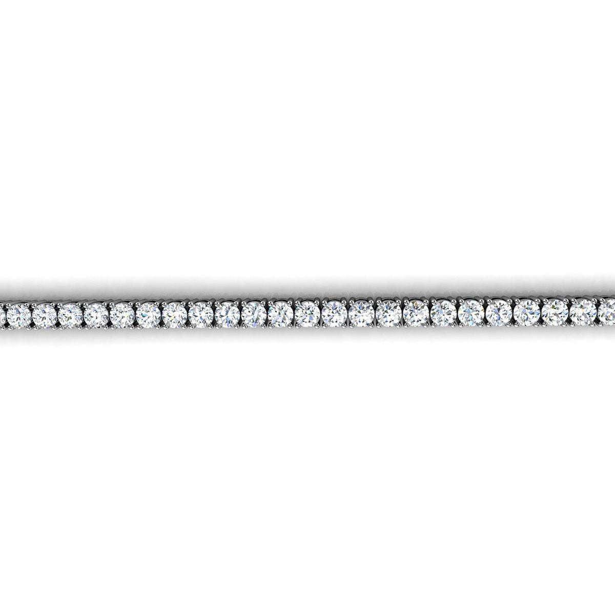 Bracelet tennis à quatre griffes en or blanc 14 carats avec diamants de 4 carats Neuf - En vente à San Francisco, CA