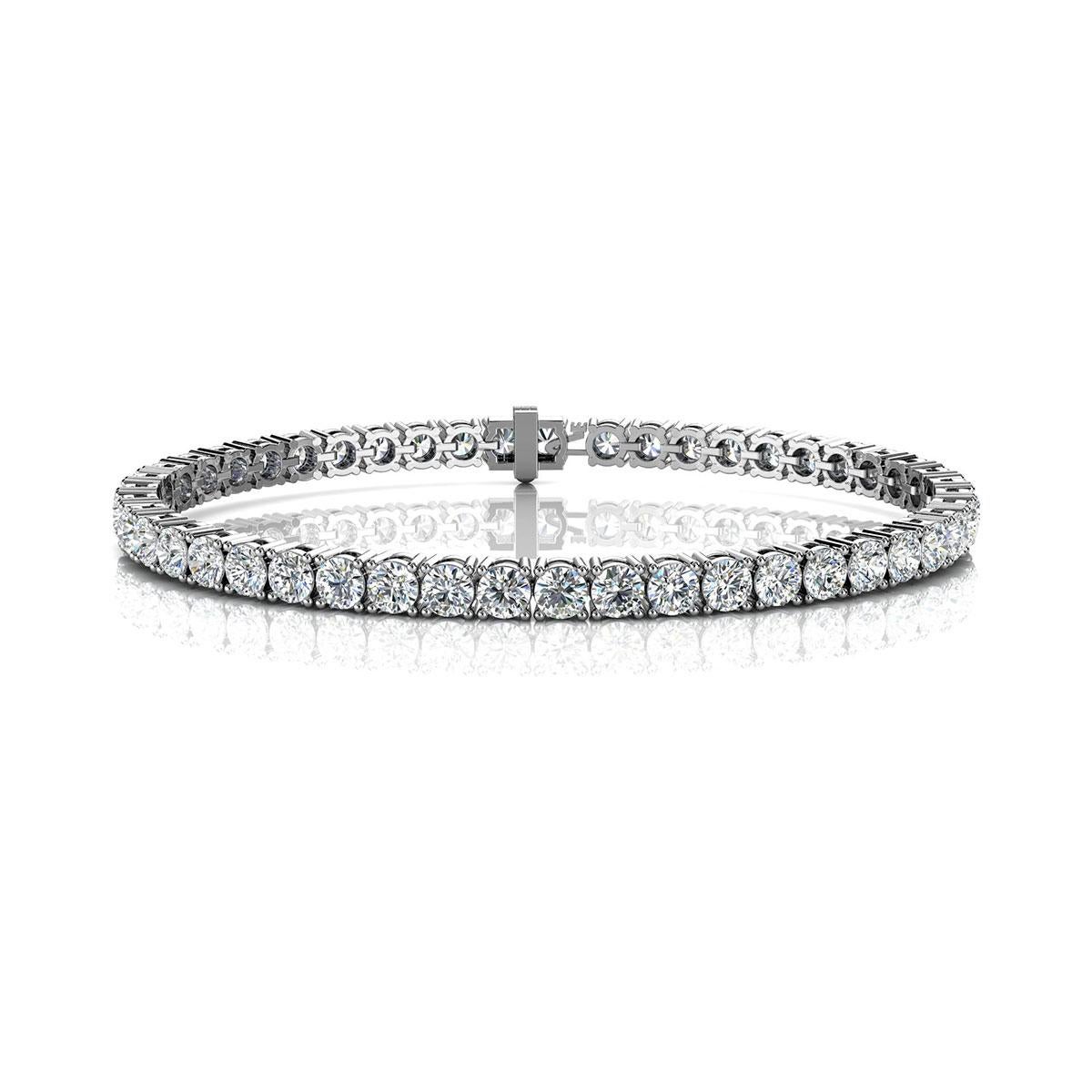 A timeless four prongs diamonds tennis bracelet. Experience the Difference!

Product details: 

Center Gemstone Type: NATURAL DIAMOND
Center Gemstone Color: WHITE
Center Gemstone Shape: ROUND
Center Diamond Carat Weight: 7
Metal: 14K White