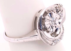 14 Karat White Gold Freeform Diamond Ring