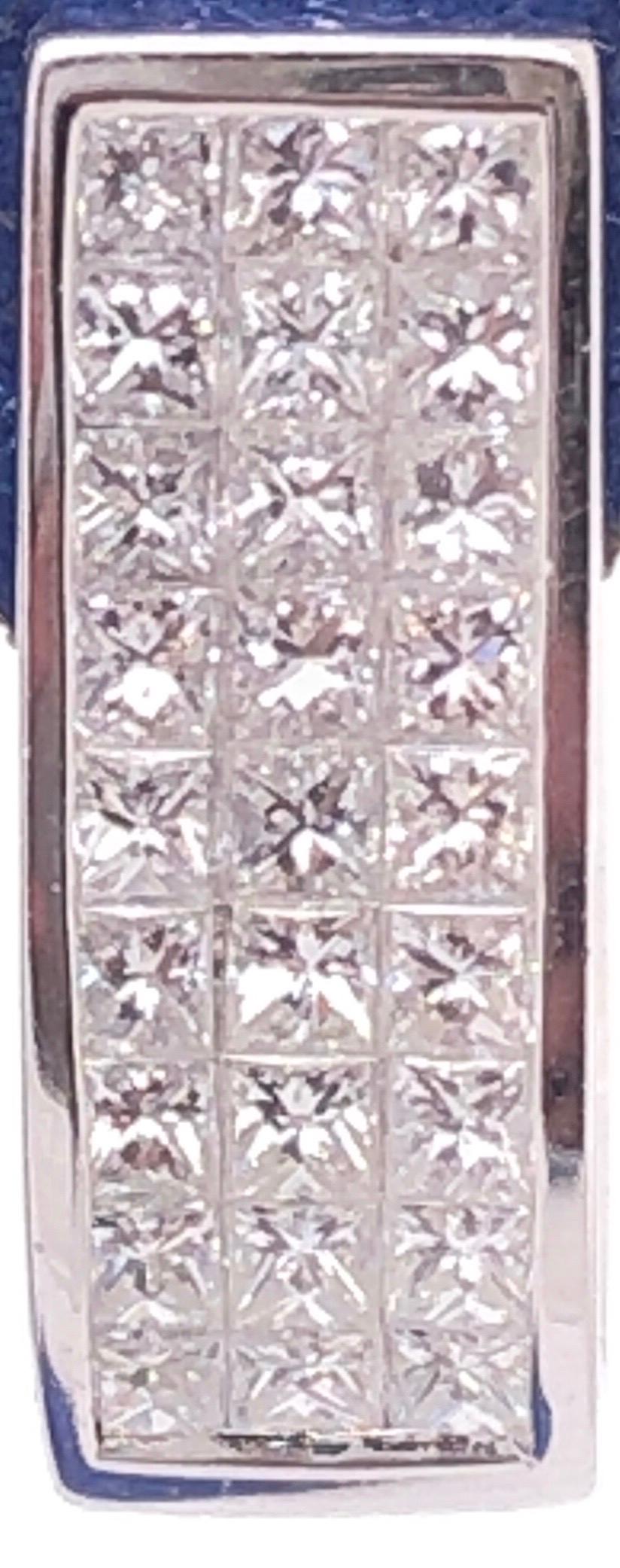 14 Karat Weißgold Diamant und Saphir Wende-Ohrringe im Zustand „Gut“ im Angebot in Stamford, CT