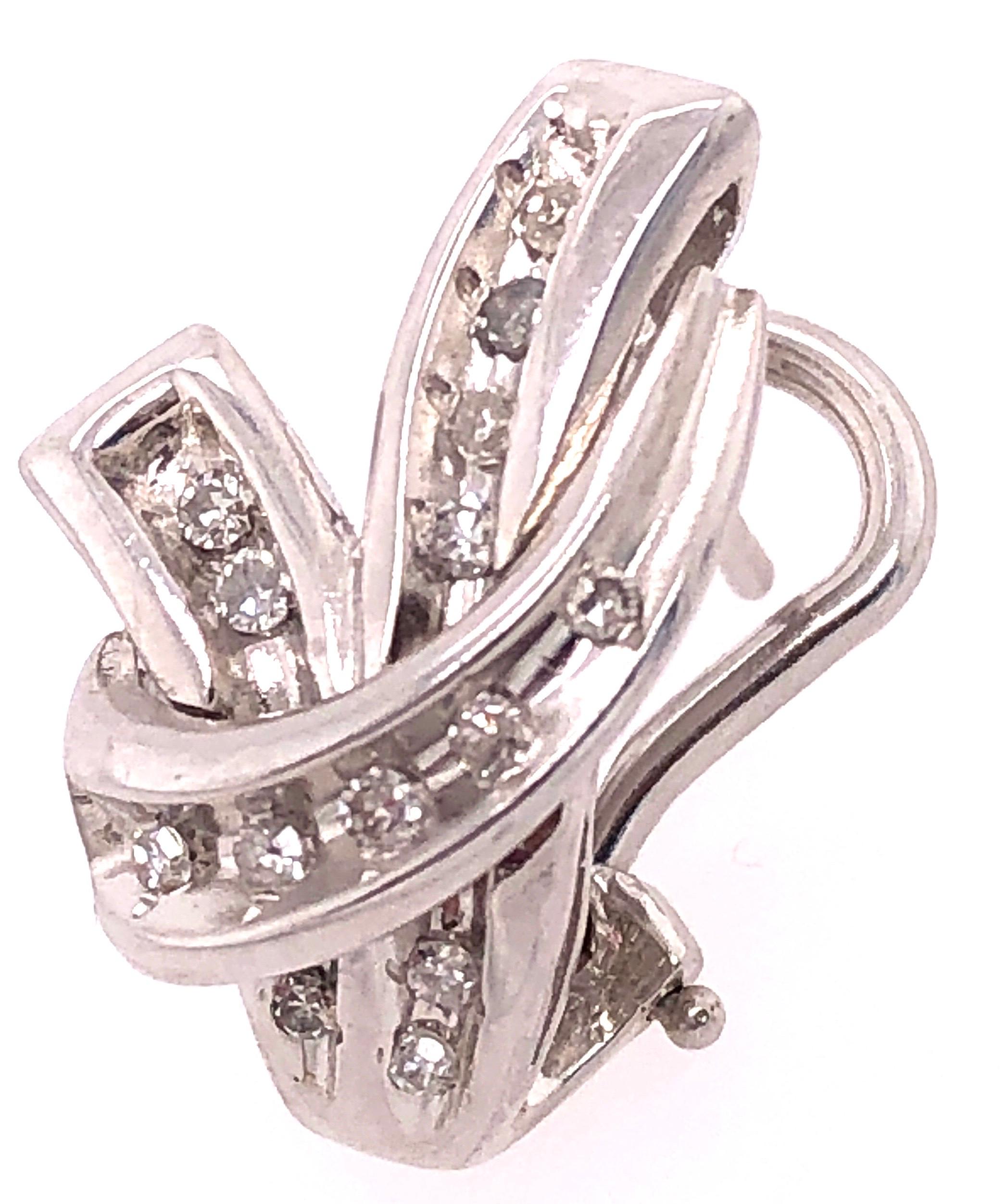 14 Karat Weißgold Französisch Back Fashion Diamant-Ohrringe 0,50 TDW (Moderne) im Angebot