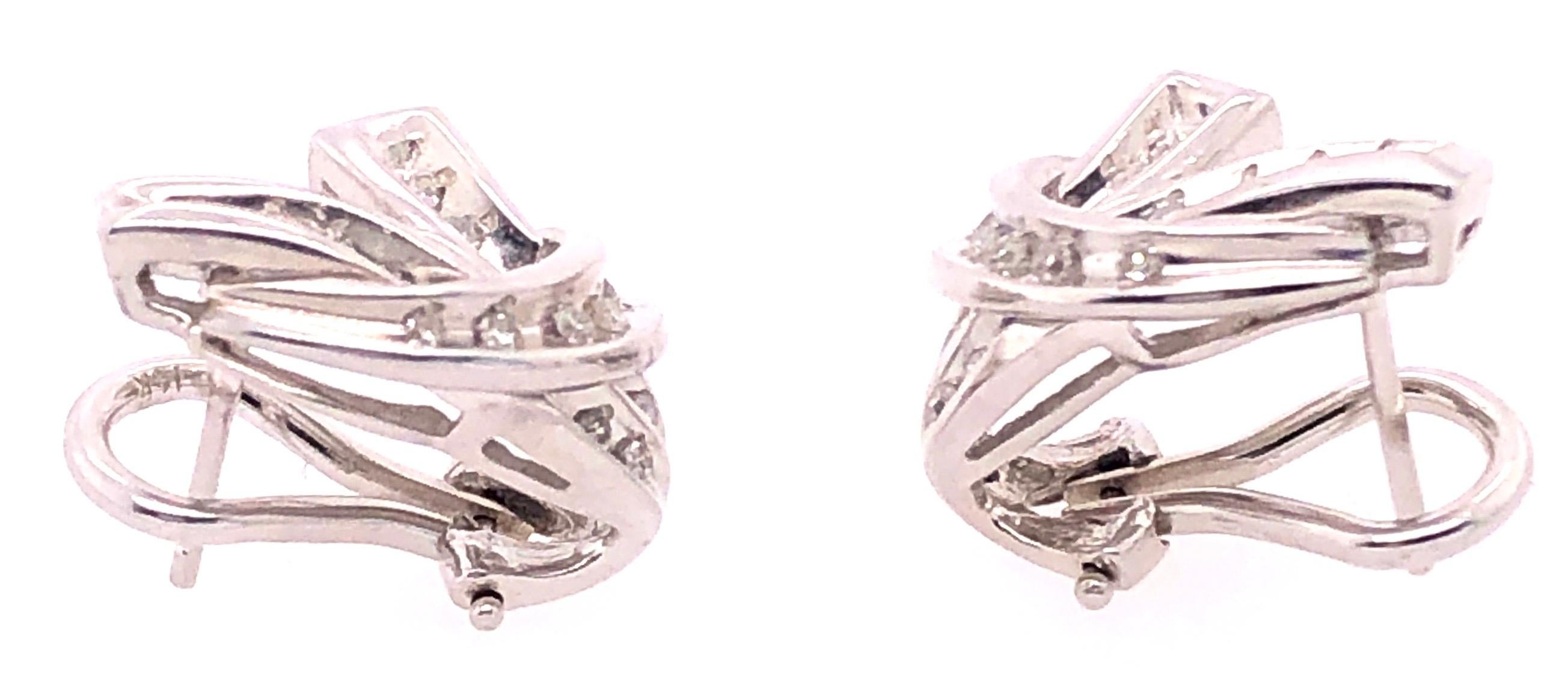 14 Karat Weißgold Französisch Back Fashion Diamant-Ohrringe 0,50 TDW im Angebot 2