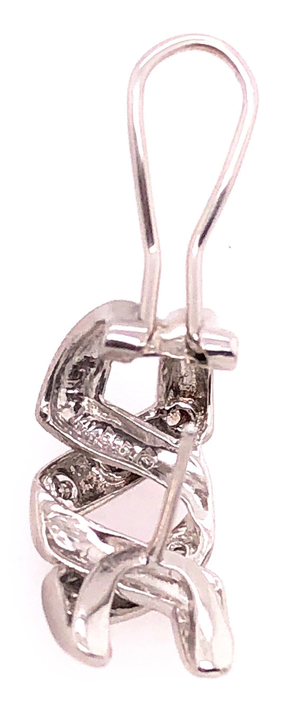 14 Karat Weißgold Französisch Back Fashion Ohrringe mit runden Diamanten 0,25 TDW (Rundschliff) im Angebot
