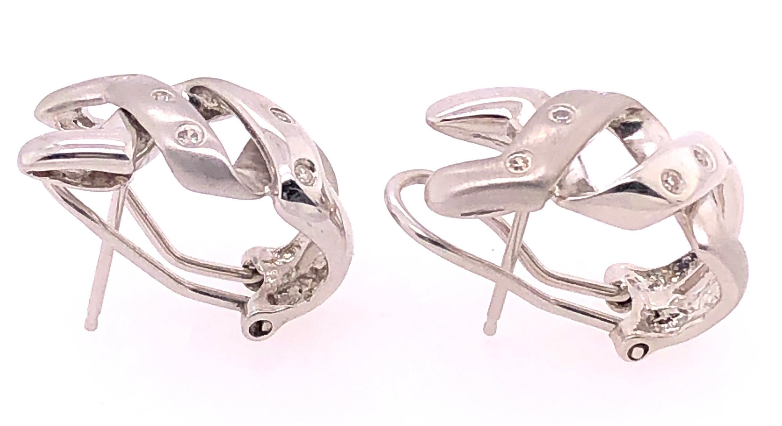 14 Karat Weißgold Französisch Back Fashion Ohrringe mit runden Diamanten 0,25 TDW für Damen oder Herren im Angebot