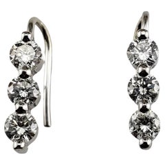 14 Karat White Gold Graduated Diamond Earrings #19234