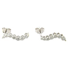 14 Karat White Gold Graduated Diamond Earrings