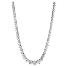 14 Karat White Gold Graduated Diamond Tennis Necklace