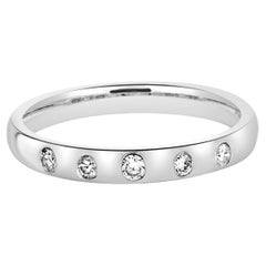 14 Karat Weißgold Zigeuner-Diamantring mit Gypsy-Fassung