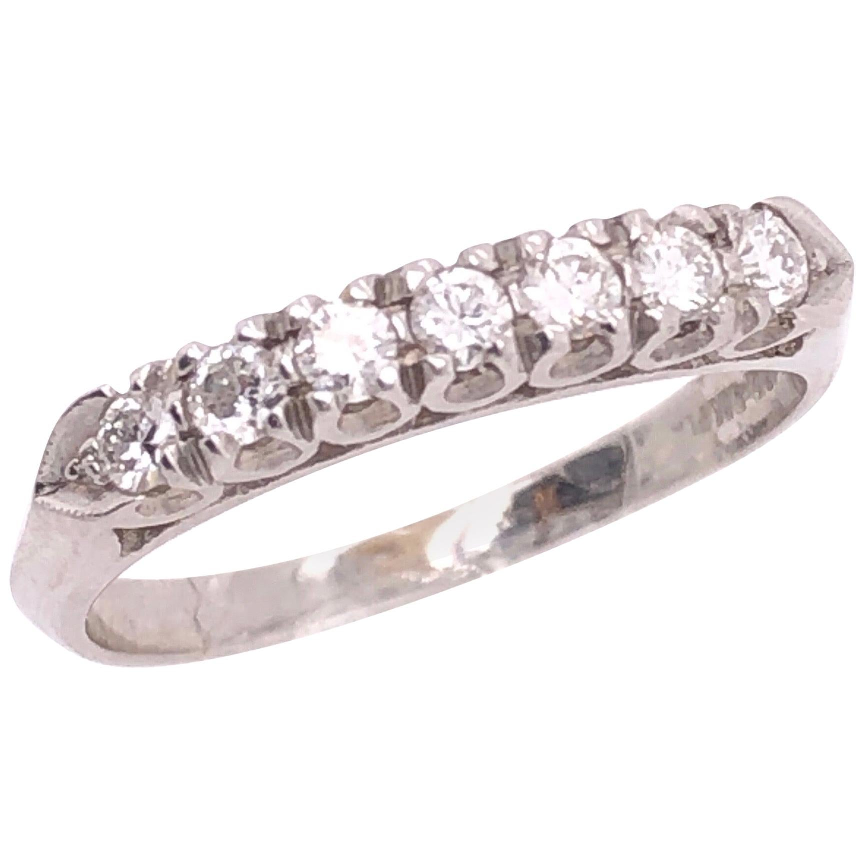 14 Karat White Gold Half Anniversary Diamond Bridal Wedding Ring Band For Sale