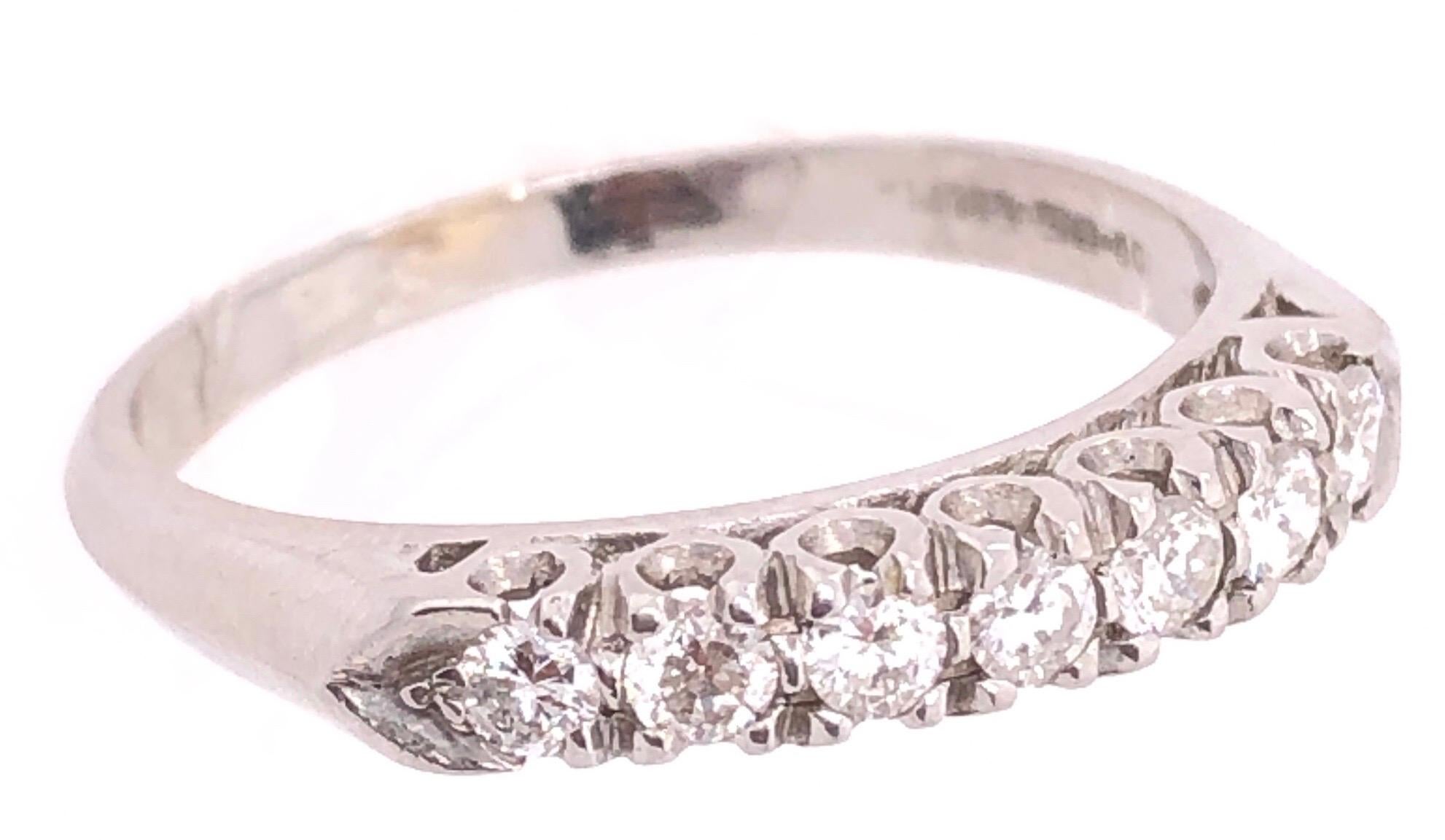 14 Karat White Gold Half Anniversary Diamond Bridal Wedding Ring Band For Sale 1