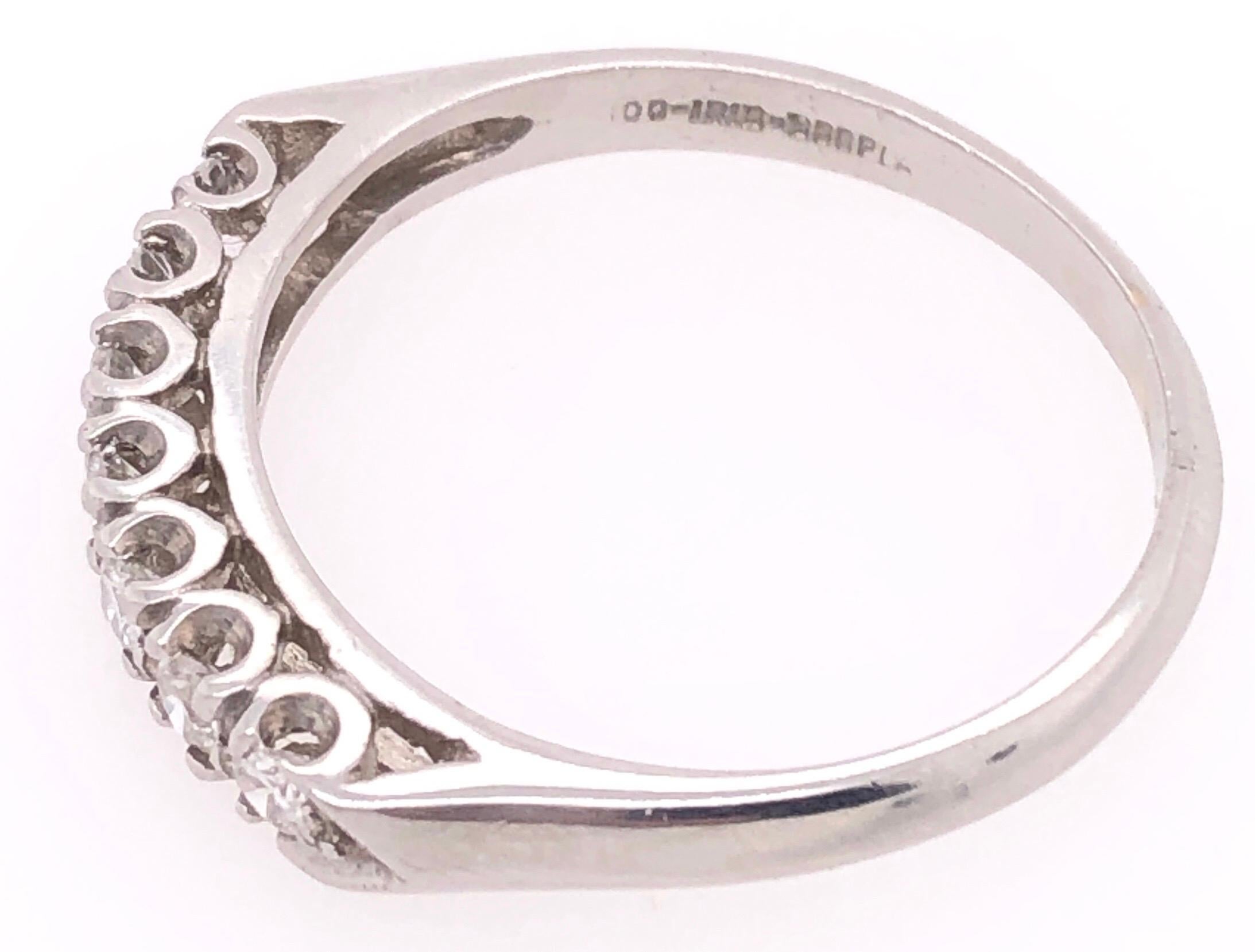 14 Karat White Gold Half Anniversary Diamond Bridal Wedding Ring Band For Sale 2