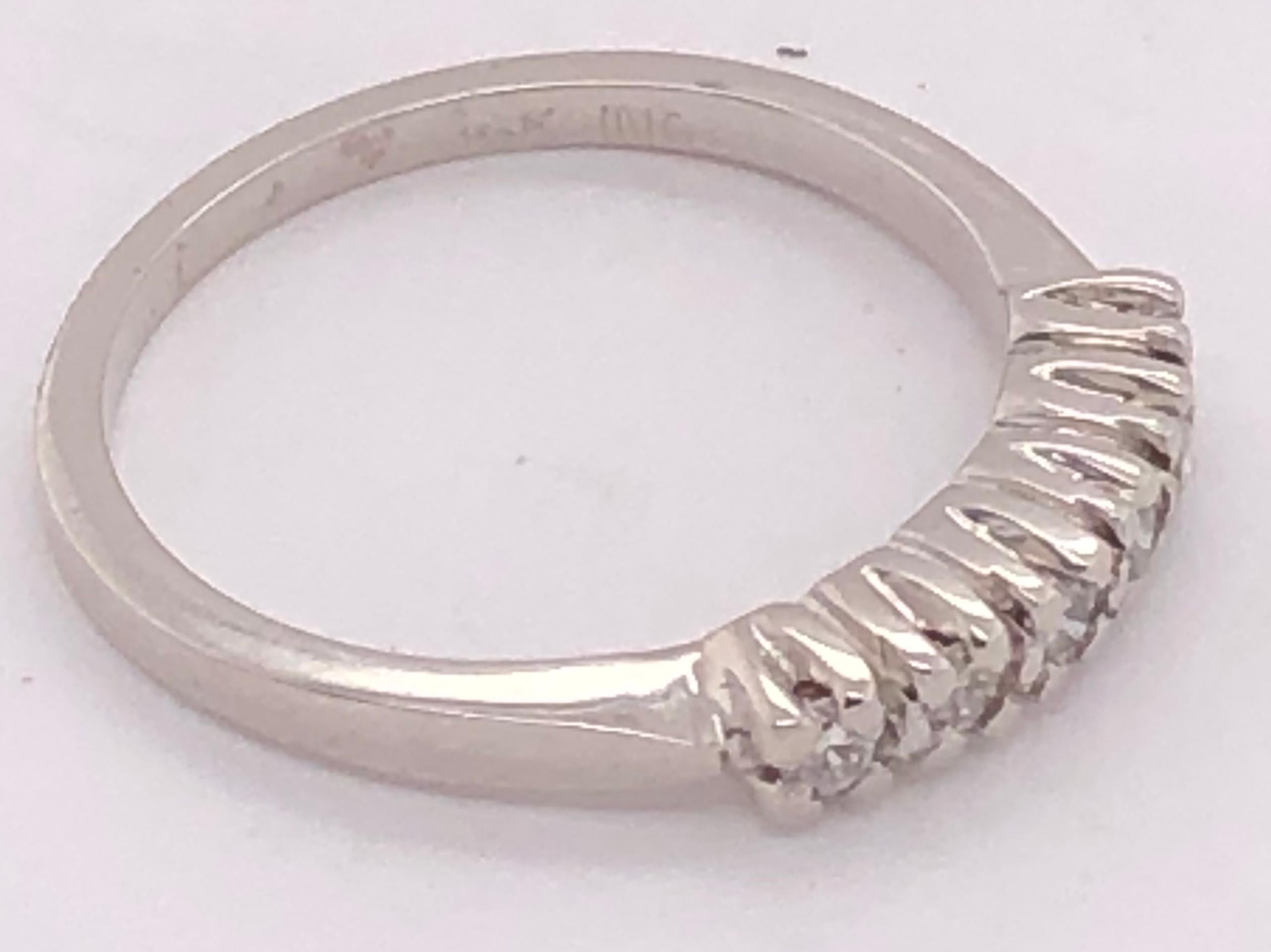 14 Karat White Gold Half Anniversary Ring / Bridal Ring / Wedding Band For Sale 5