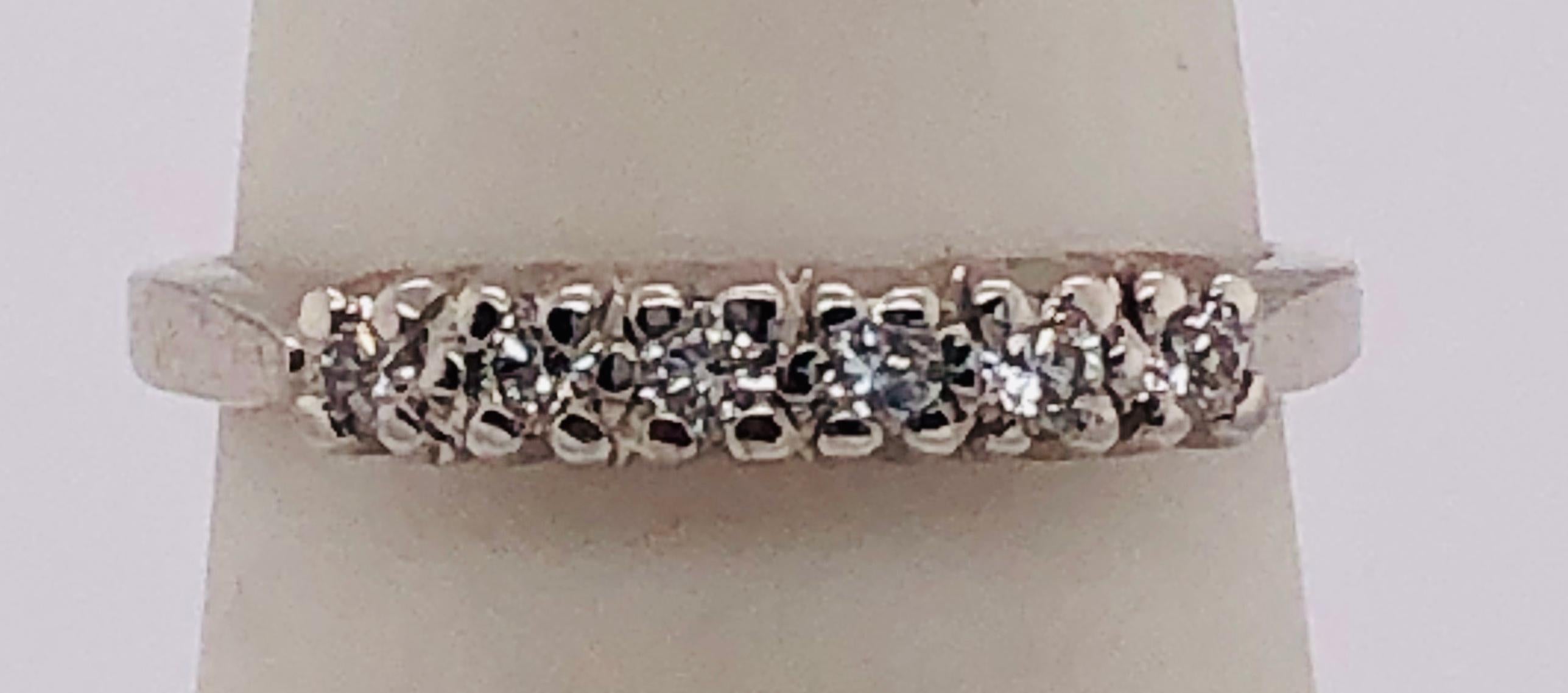 14 Karat White Gold Half Anniversary Ring / Bridal Ring / Wedding Band In Good Condition For Sale In Stamford, CT