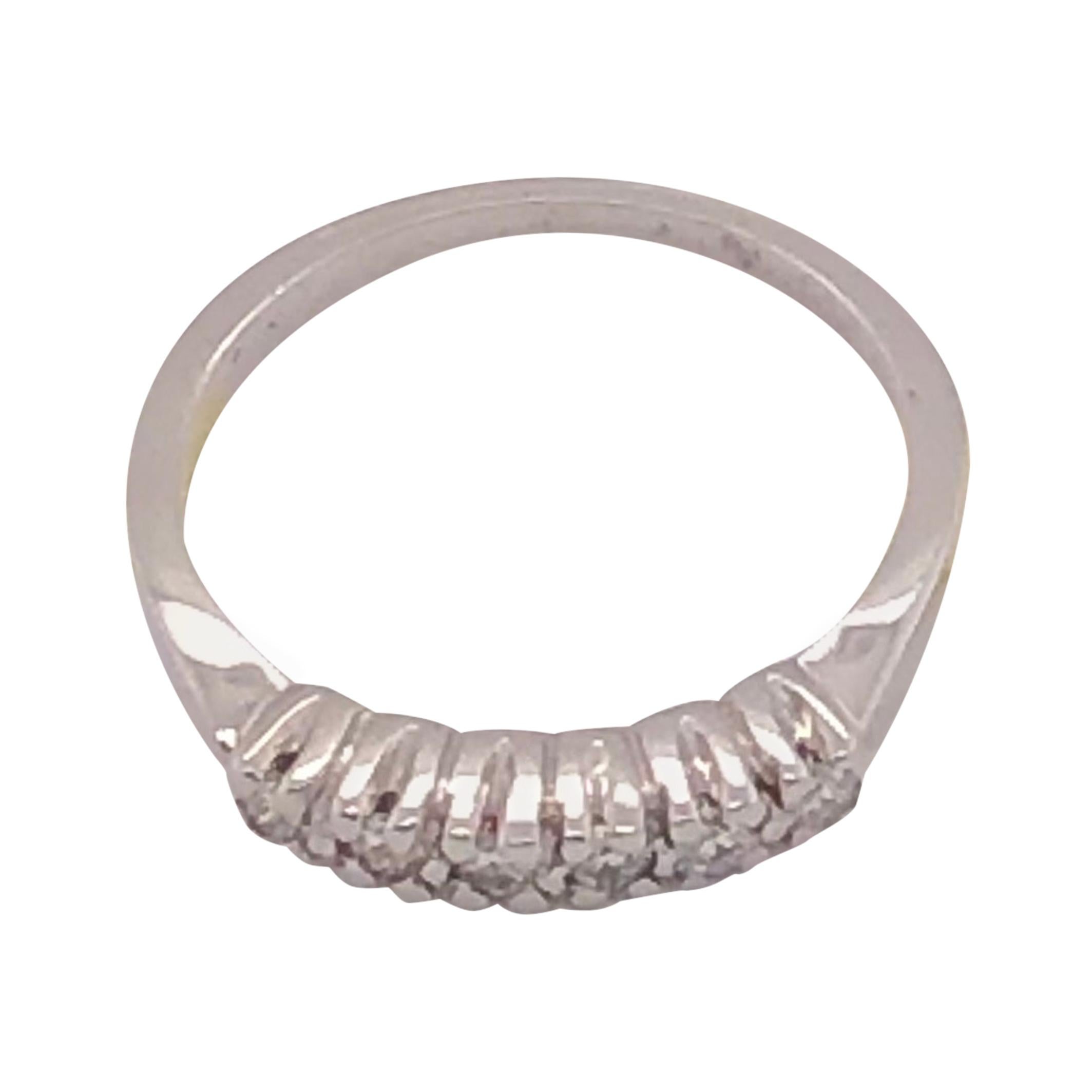 14 Karat White Gold Half Anniversary Ring / Bridal Ring / Wedding Band For Sale