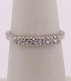 14 Karat White Gold Half Anniversary Ring / Bridal Ring / Wedding Band
