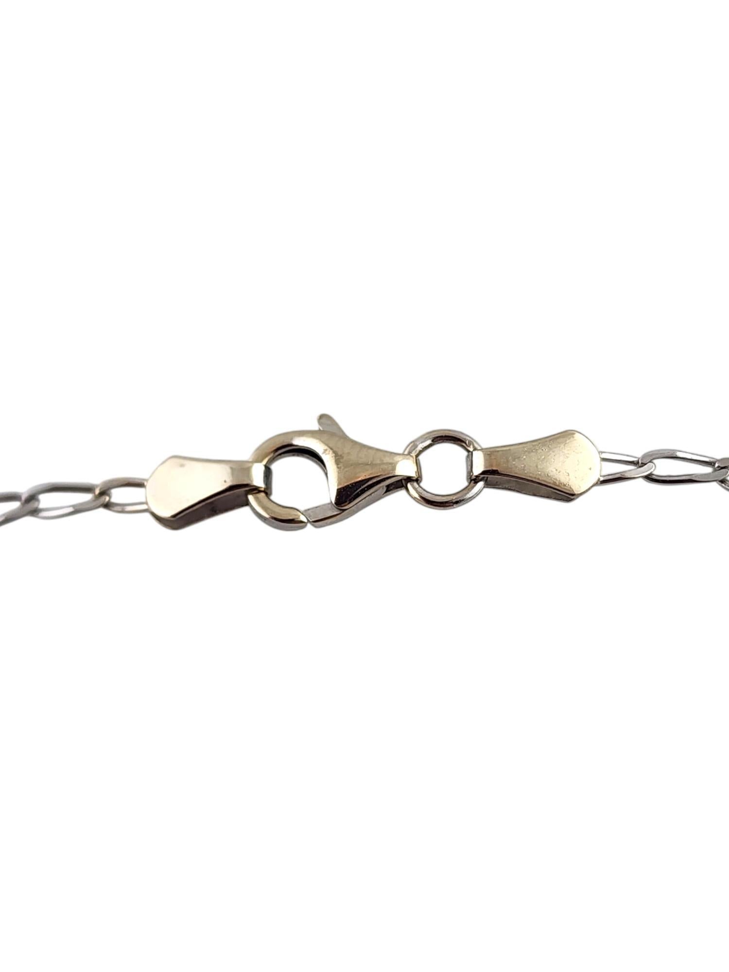 Women's 14 Karat White Gold Heart Chain Ankle Bracelet #19447 For Sale