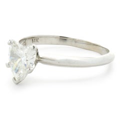 14 Karat White Gold Heart Cut Diamond Engagement Ring