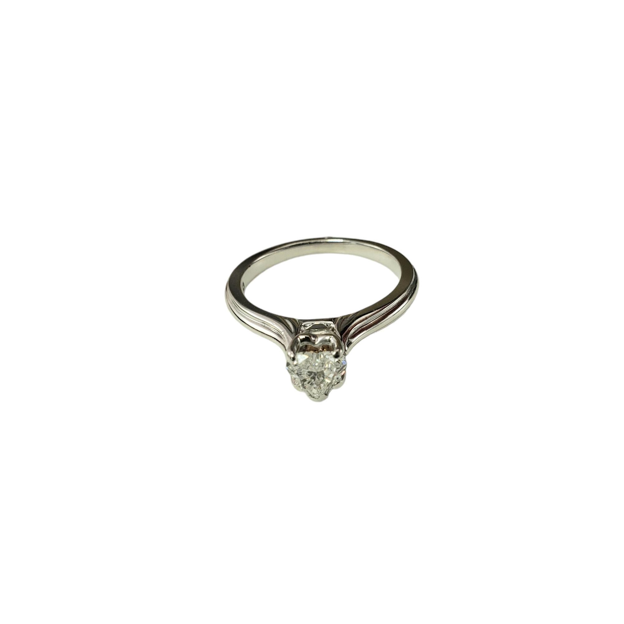 14 Karat White Gold Diamond Heart Engagement Ring

This sparkling engagement ring features one heart shaped diamond set in classic 14K white gold.

Approximate total diamond weight: .50 ct.

Diamond color: I

Diamond clarity: SI1

Ring Size: