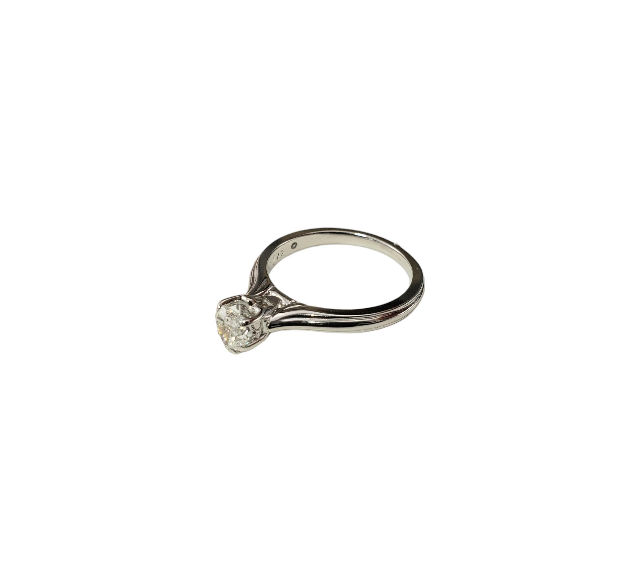 Heart Cut 14 Karat White Gold Heart Diamond Engagement Ring Size 5.5 #17619 For Sale