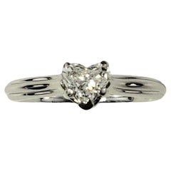 14 Karat White Gold Heart Diamond Engagement Ring Size 5.5 #17619