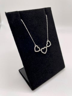 14 Karat White Gold Heart Diamond Pendant