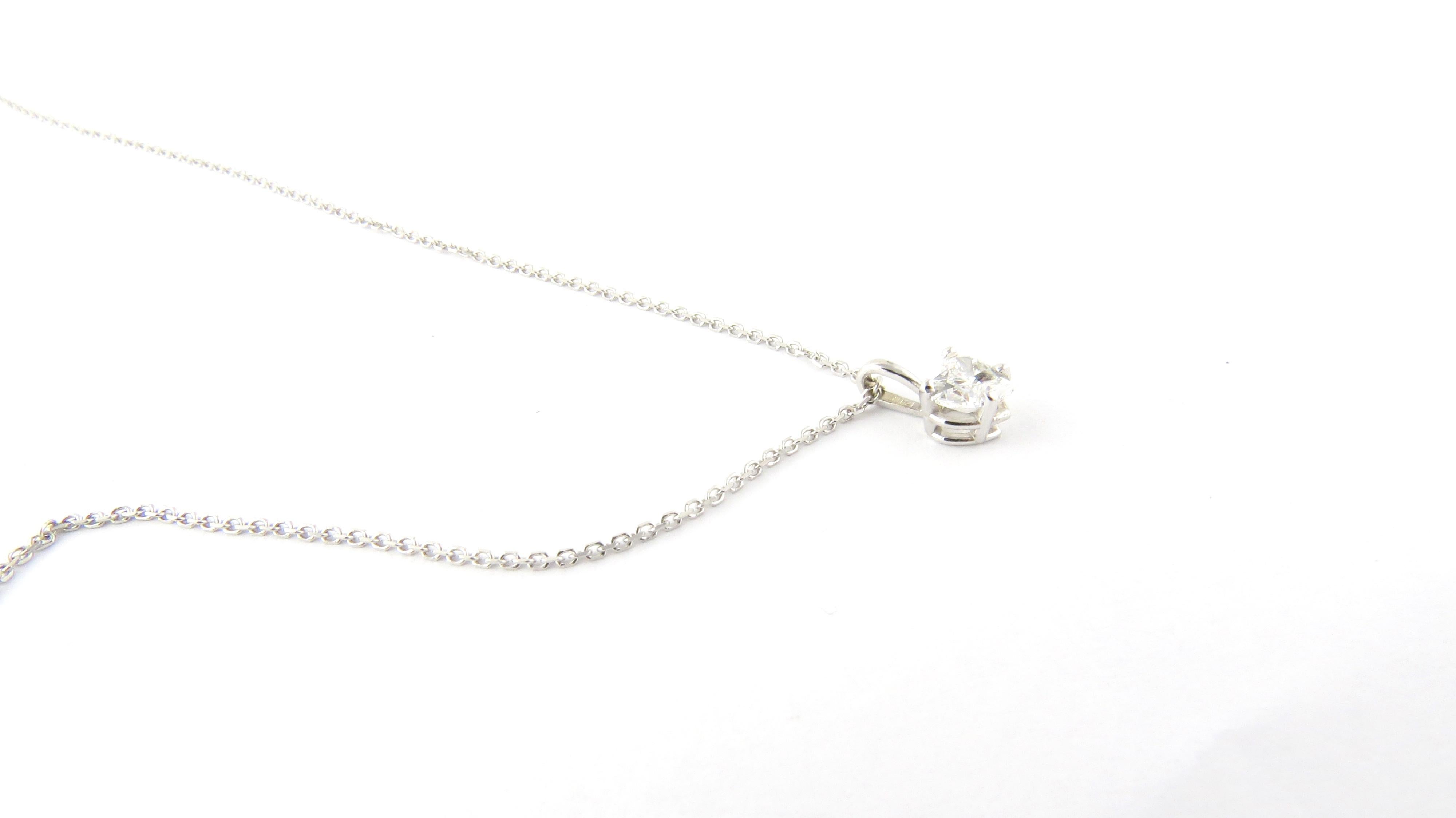 14 Karat White Gold Heart Diamond Pendant Necklace 4