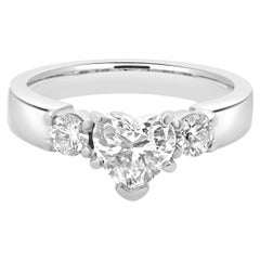 14 Karat White Gold Heart Shape Diamond Engagement Ring