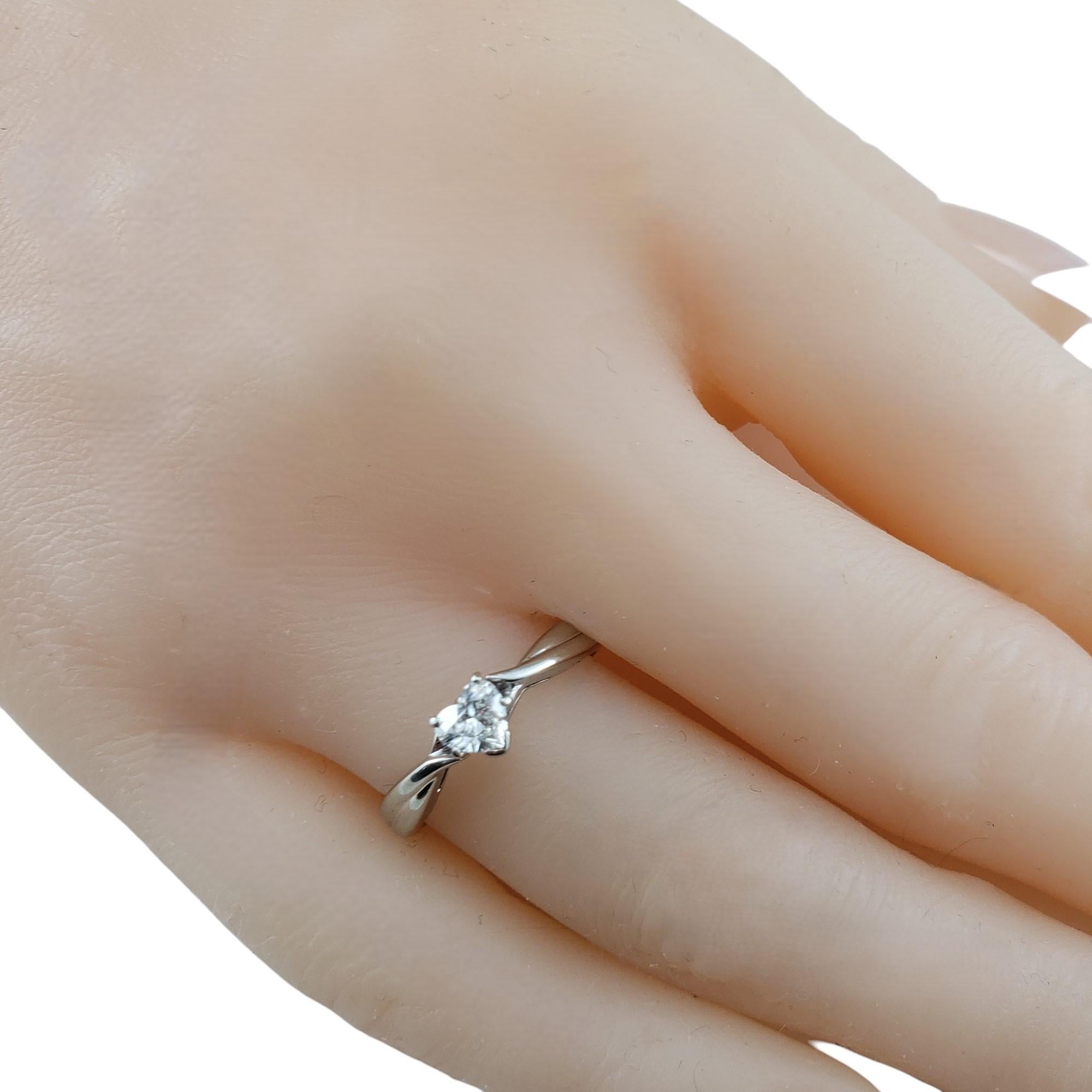 14 Karat White Gold Heart Shaped Diamond Engagement Ring Size 7.5 #17097 For Sale 3