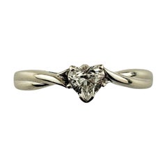 14 Karat White Gold Heart Shaped Diamond Engagement Ring Size 7.5 #17097