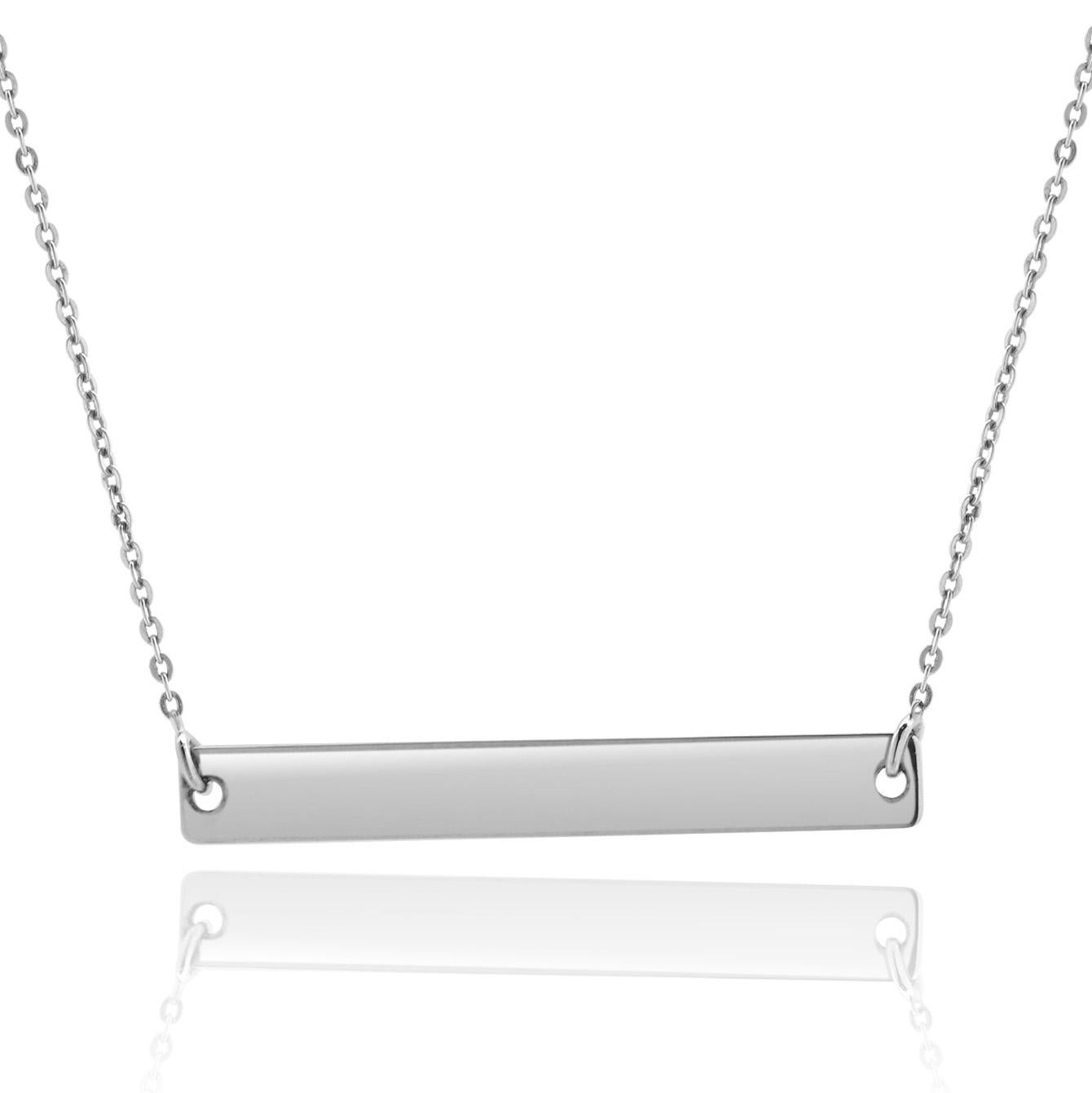 Designer: personalizzato

Materiale: oro bianco 14 carati
Dimensioni: la collana misura 16 pollici di lunghezza (regolabile fino a 18 pollici).
Peso: 1.5 grammi
