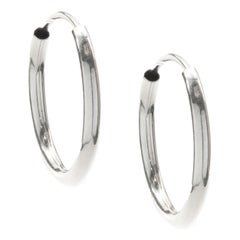 Boucles d'oreilles cerceau huggie en or blanc 14 carats