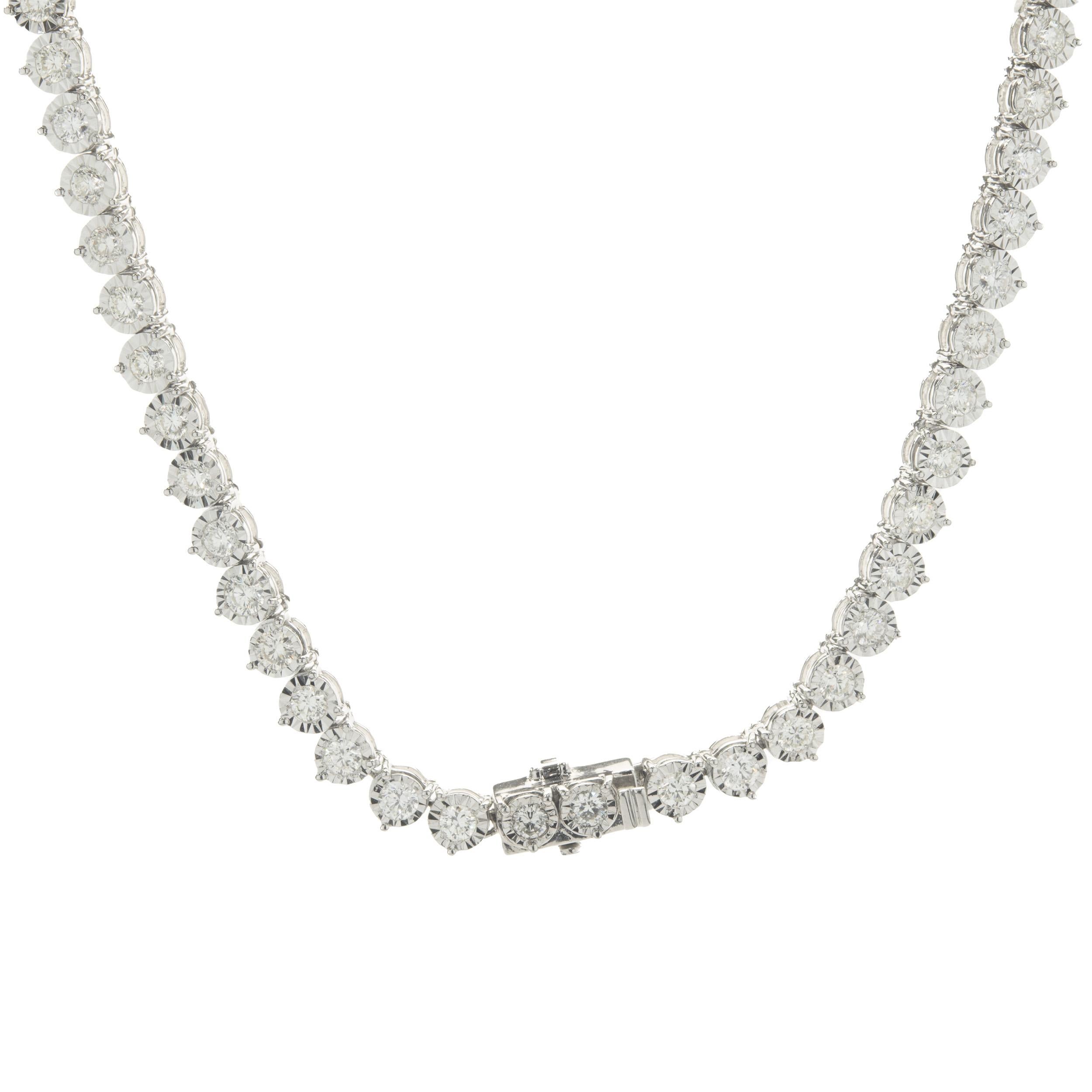 diamond heart tennis necklace