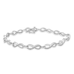 14 Karat White Gold Infinity Diamond Bracelet