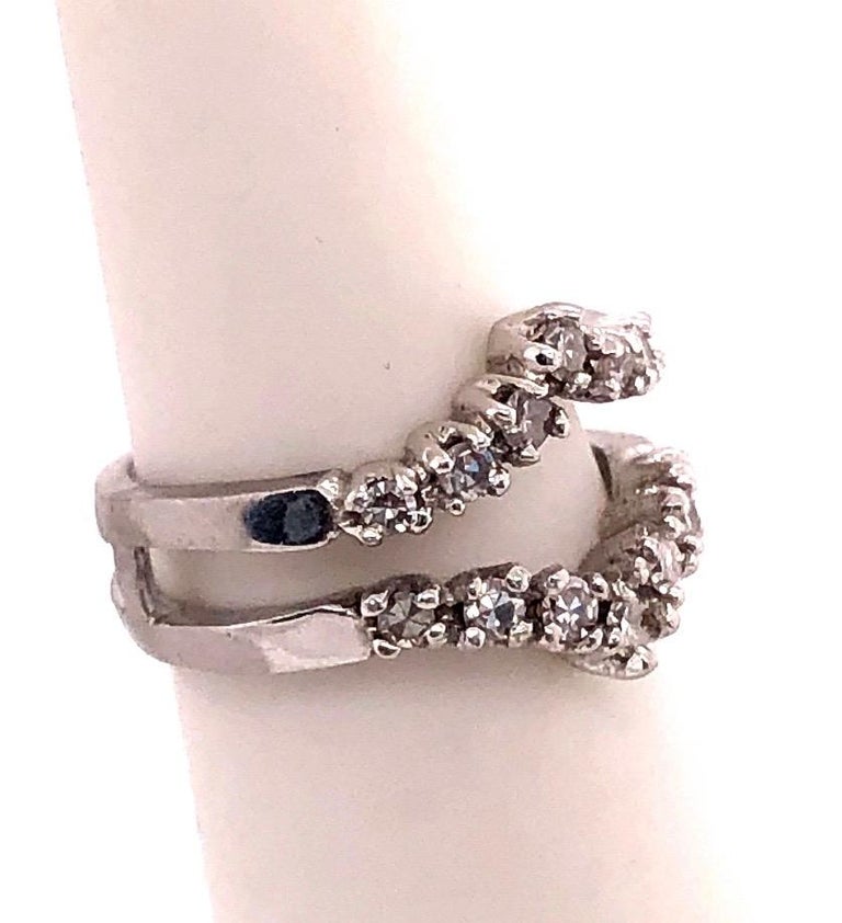 14 Karat White Gold Interlocking Engagement Ring Guard For Sale at ...
