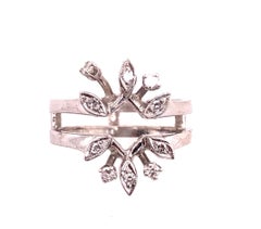 14 Karat White Gold Interlocking Engagement Ring Guard