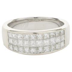 14 Karat White Gold Invisible Set Diamond Band