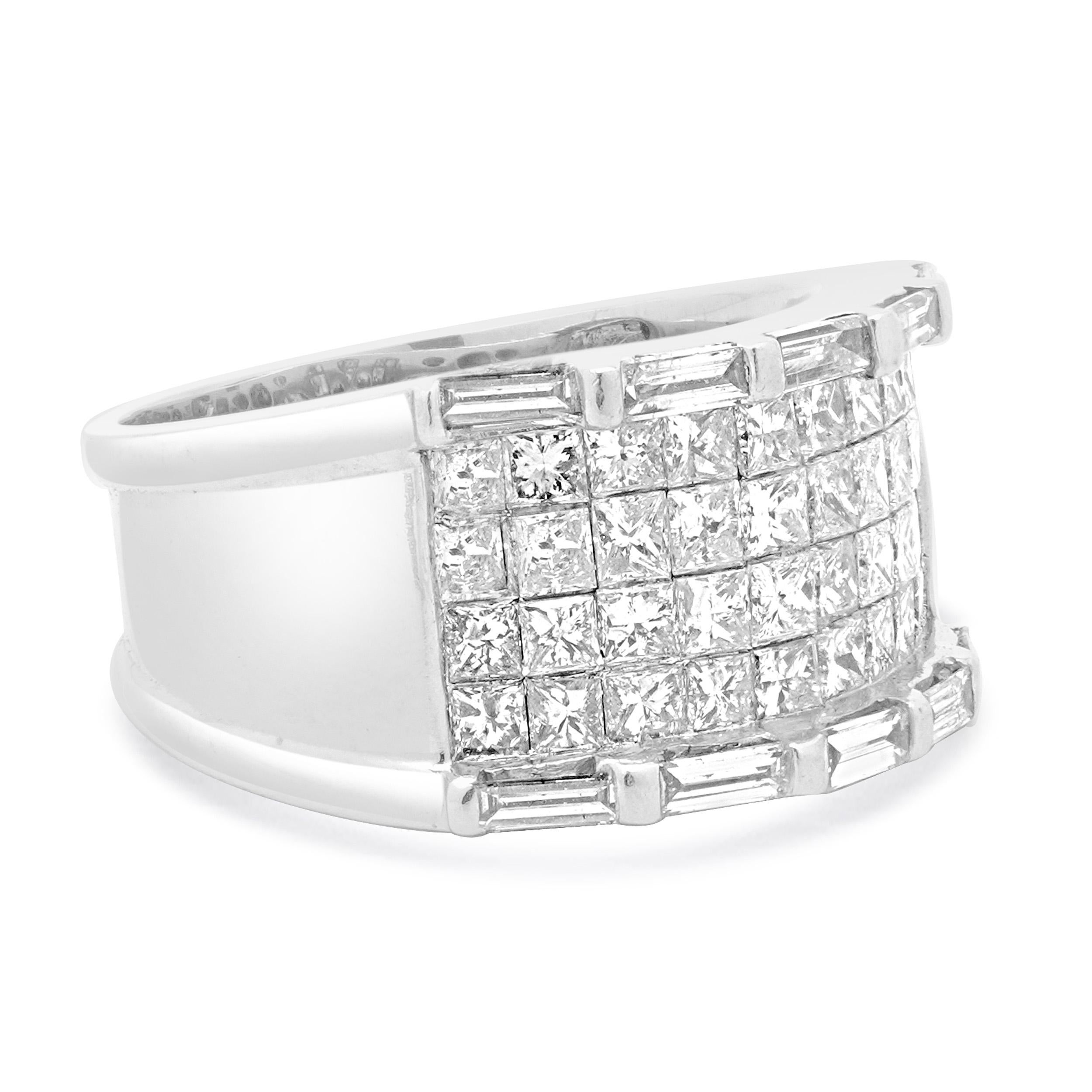14 Karat Weißgold Unsichtbar gefasstes Diamant-Zigarrenband im Zustand „Hervorragend“ im Angebot in Scottsdale, AZ