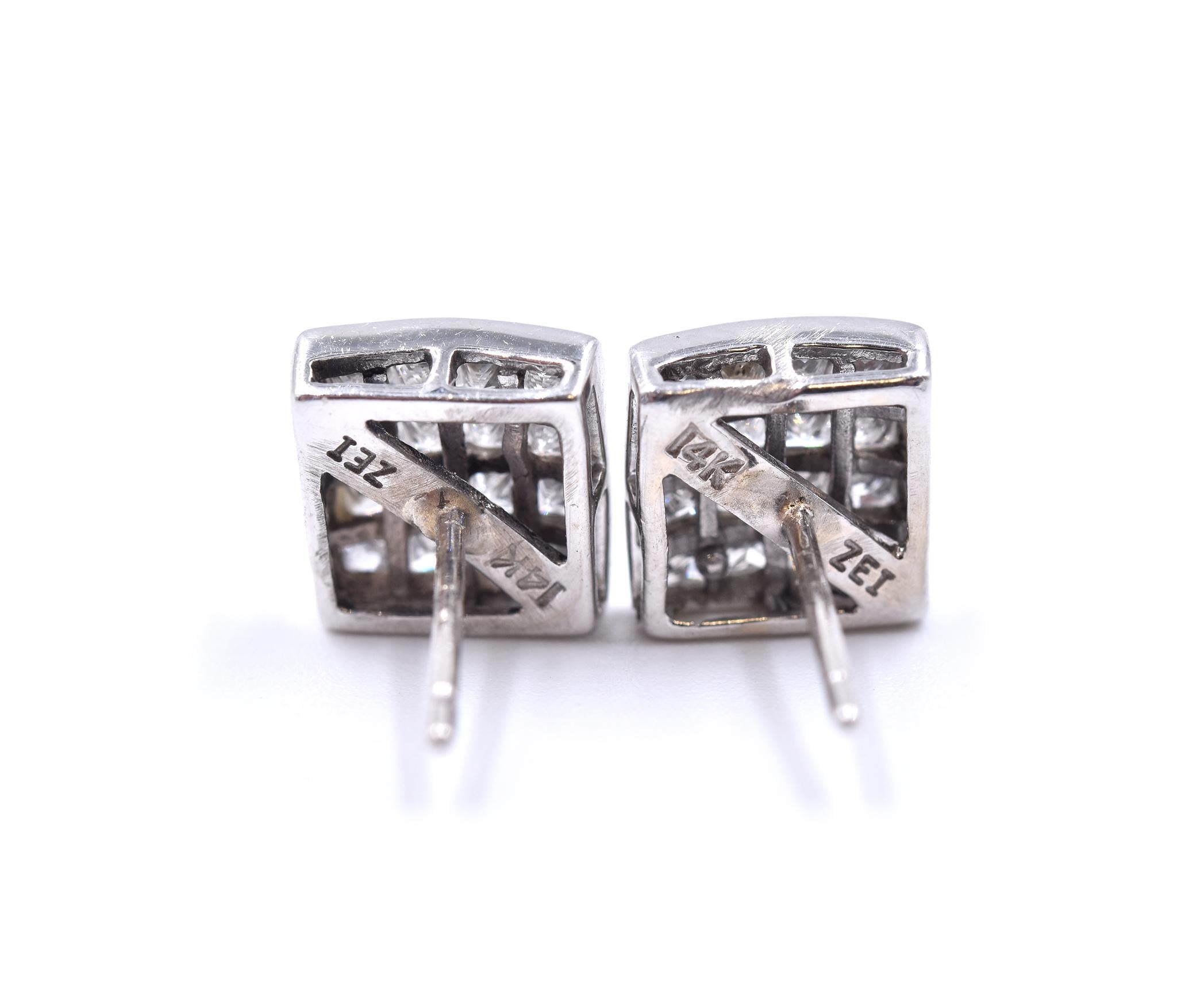 invisible set diamond earrings