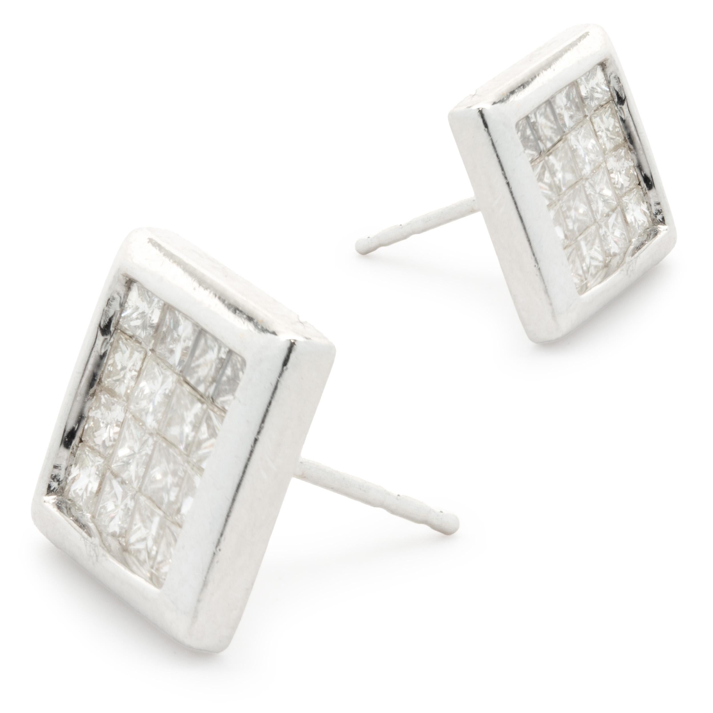 invisible set diamond earrings