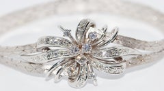14 Karat White Gold Ladies Bracelet Set with High Quality White Diamonds